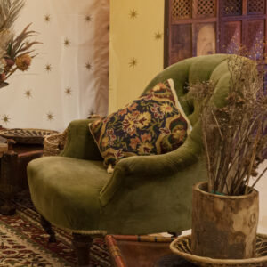 Velvet Armchair - Forest Green