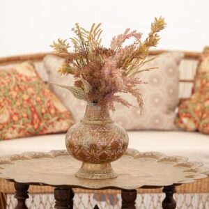 Brass Vases with Dried Flowers - Small