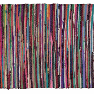Small Colourful Striped Rag Rug