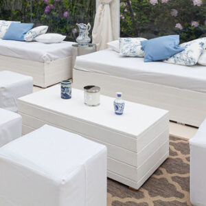 White Tongue and Groove Coffee Table